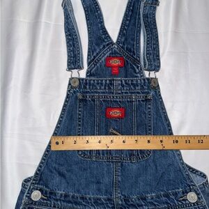 Women’s Vintage Dickies Stonewashed Indigo Bib Shorts Overalls Size 5/27
